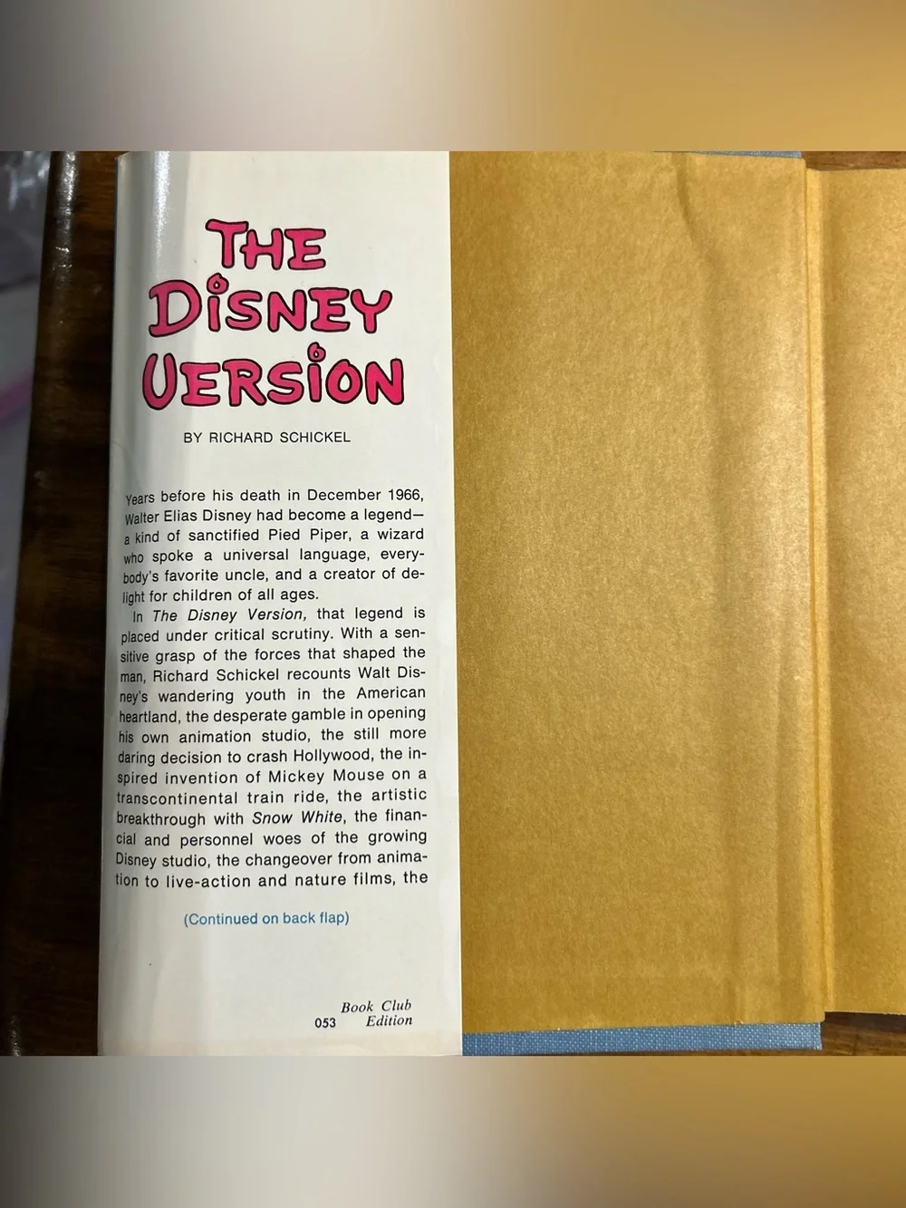 The Disney Version by Richard Schickel Hardcover Book Life of Walt Disney 1968